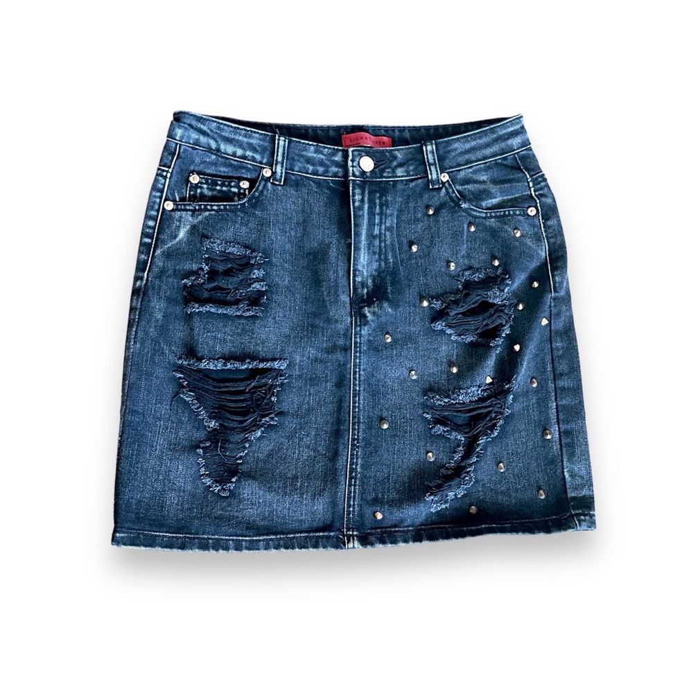 Signature8 Black Denim Studded Skirt | Size: L